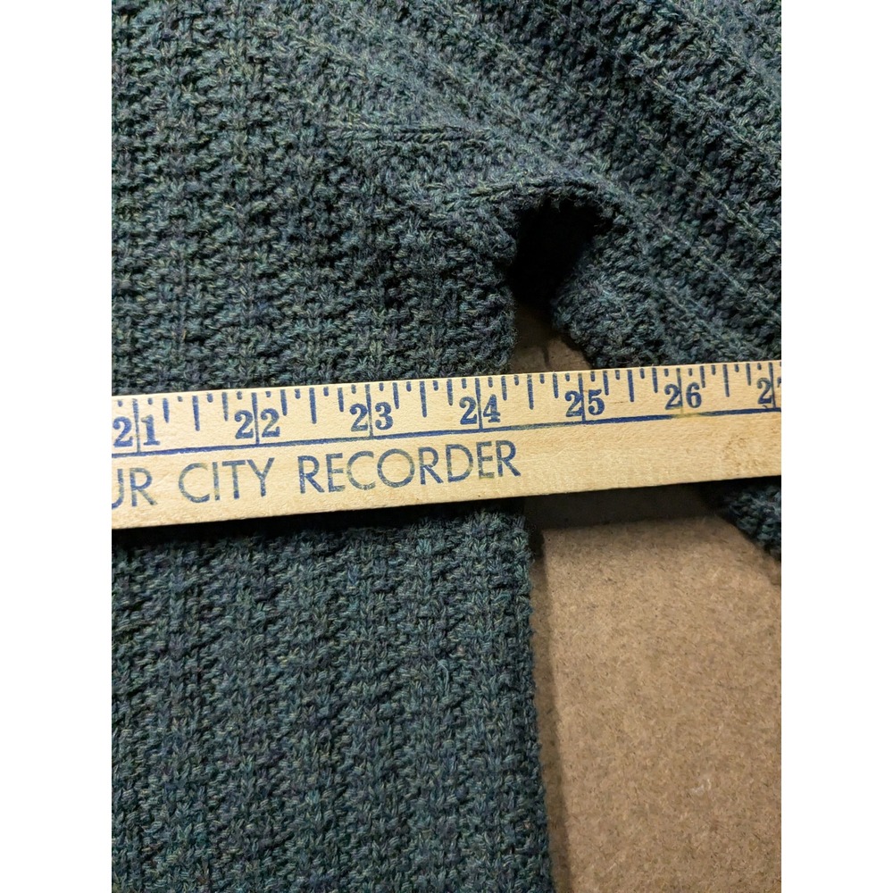 Bill Blass Menswear Henley Sweater XL Green Textured Cotton Blend Knit USA Made - Picture 8 of 8